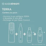 Machine à eau pétillante TERRA avec 2 bouteilles 1L - Noir – SODASTREAM – Image 3