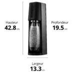 Machine à eau pétillante TERRA avec 2 bouteilles 1L - Noir – SODASTREAM – Image 4