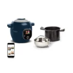 Robot cuiseur Cookeo+ CE851410 6L Bleu 150 recettes – MOULINEX