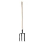 Fourche à Bêcher 4 Dents Tête 27cm Manche Bois Poignée Pomme – Générique