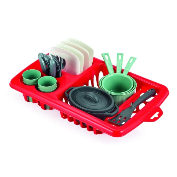 Kit Dînette pour Enfant Égouttoir et Ustensiles 21 Pièces – Générique