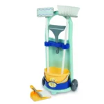 Chariot de Ménage Complet 5 Pièces avec Balai, Seau et Serpillère – Générique