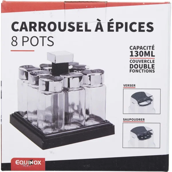 Carrousel à Épices Rotatif 8 Pots – Générique