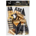 Kit cotillons festif or et noir pour 5 personnes – P'TIT CLOWN – Image 2