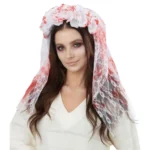 Voile de Mariée Ensanglanté avec Serre-tête Fleuri – RUBIES