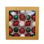 Coffret de décorations de Noël 25 pièces rouge et vert – CARREFOUR