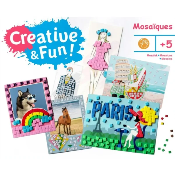 Kit Mosaïques Créatif 6 Cartes et 575 Pièces – CREATIVE & FUN