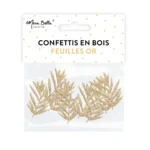 Confettis Décoratifs en Bois Feuilles 5cm Doré Pailleté - Lot de 4 – MESA BELLA