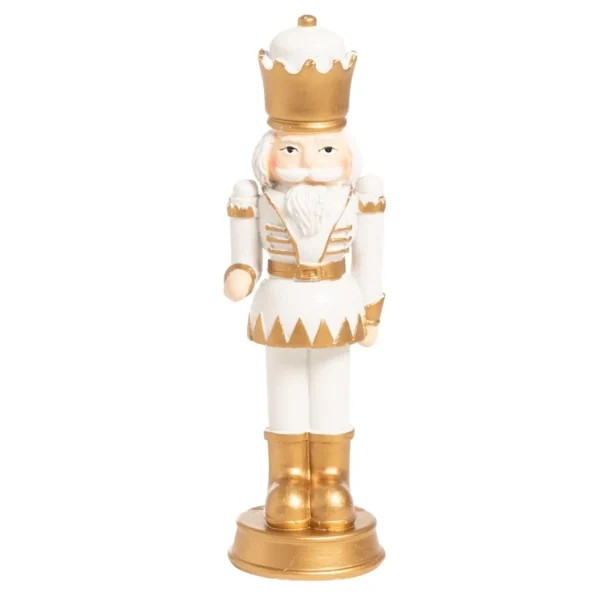 Casse-noisette Décoratif Noël Doré et Blanc 17cm – Générique