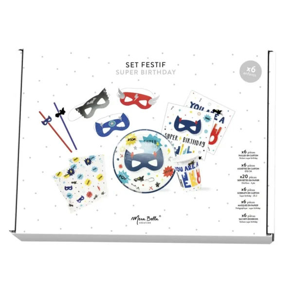 Set de Vaisselle Festif Super Birthday pour 6 Personnes – MESA BELLA