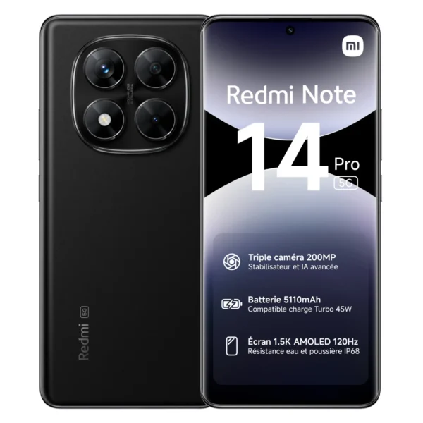 Smartphone Redmi Note 14 Pro 256 Go Noir – XIAOMI