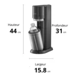 Machine à eau pétillante DUO Noire avec 2 carafes en verre 1L – SODASTREAM – Image 7