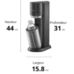 Machine à eau pétillante DUO Noire avec 2 carafes en verre 1L – SODASTREAM – Image 8