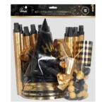 Kit de Cotillons Or & Noir pour 10 Personnes – P'TIT CLOWN – Image 2