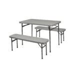 Set de table et 2 bancs pliables pour camping – CARREFOUR