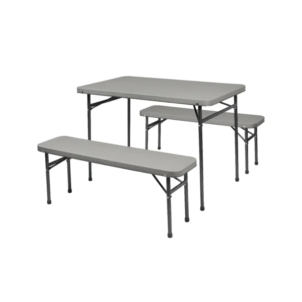 Set de table et 2 bancs pliables pour camping – CARREFOUR