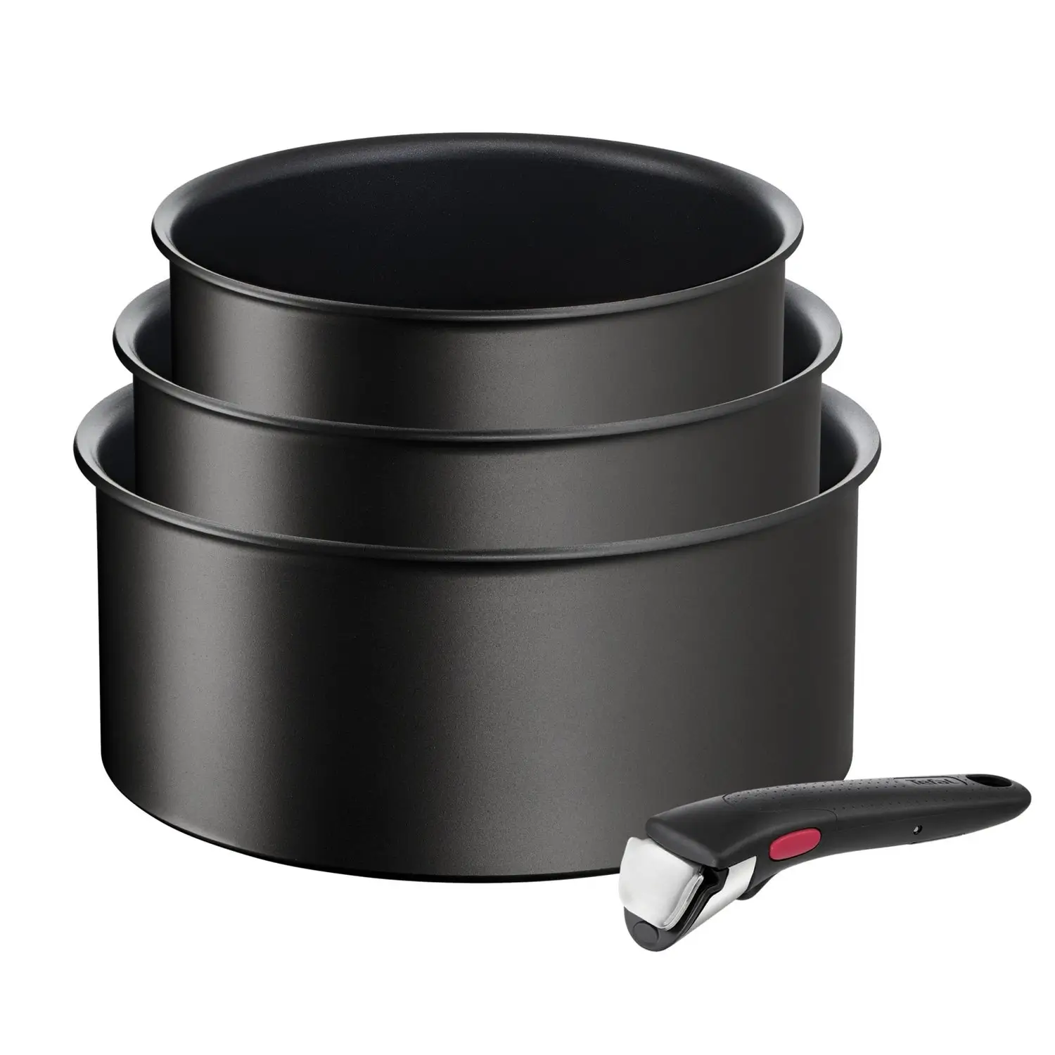 3168430328327 Batterie de cuisine Ingenio Eco Resist Empilable 3 pièces Anti-adhésif Poignée Amovible – TEFAL – Image 1