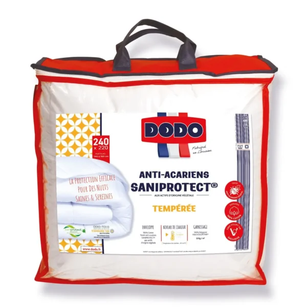 Couette Saniprotect Tempérée Anti-acarien 220x240cm – DODO