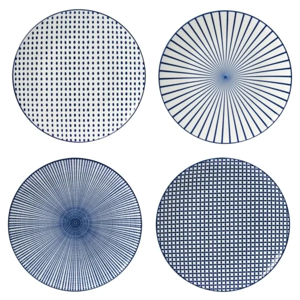Assiette Plate Kimiko Bleue en Porcelaine 26,5 cm – CARREFOUR HOME