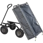 Chariot de jardin basculant en métal avec bâche – CARREFOUR – Image 3