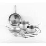 Batterie de cuisine 9 pièces en inox – CARREFOUR HOME