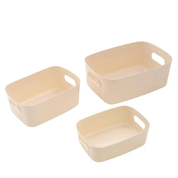 Lot de 3 Paniers de Rangement Décoratifs Beiges – Générique