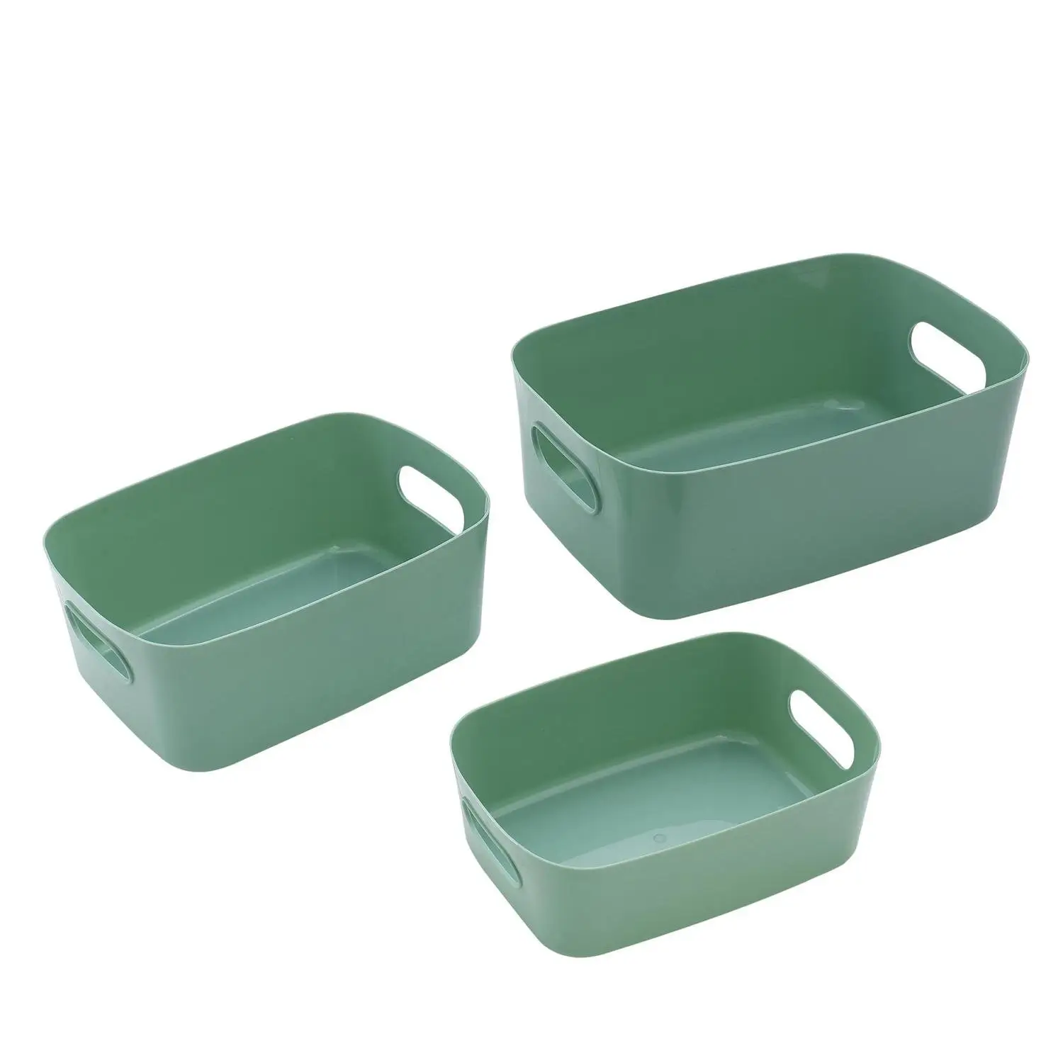 3616959429921 Lot de 3 Paniers de Rangement Décoratifs Verts – Générique – Image 1