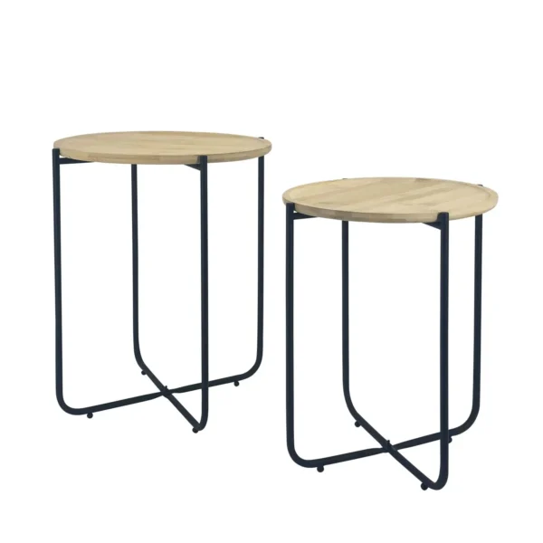 Lot de 2 tables d'appoint noires – Générique