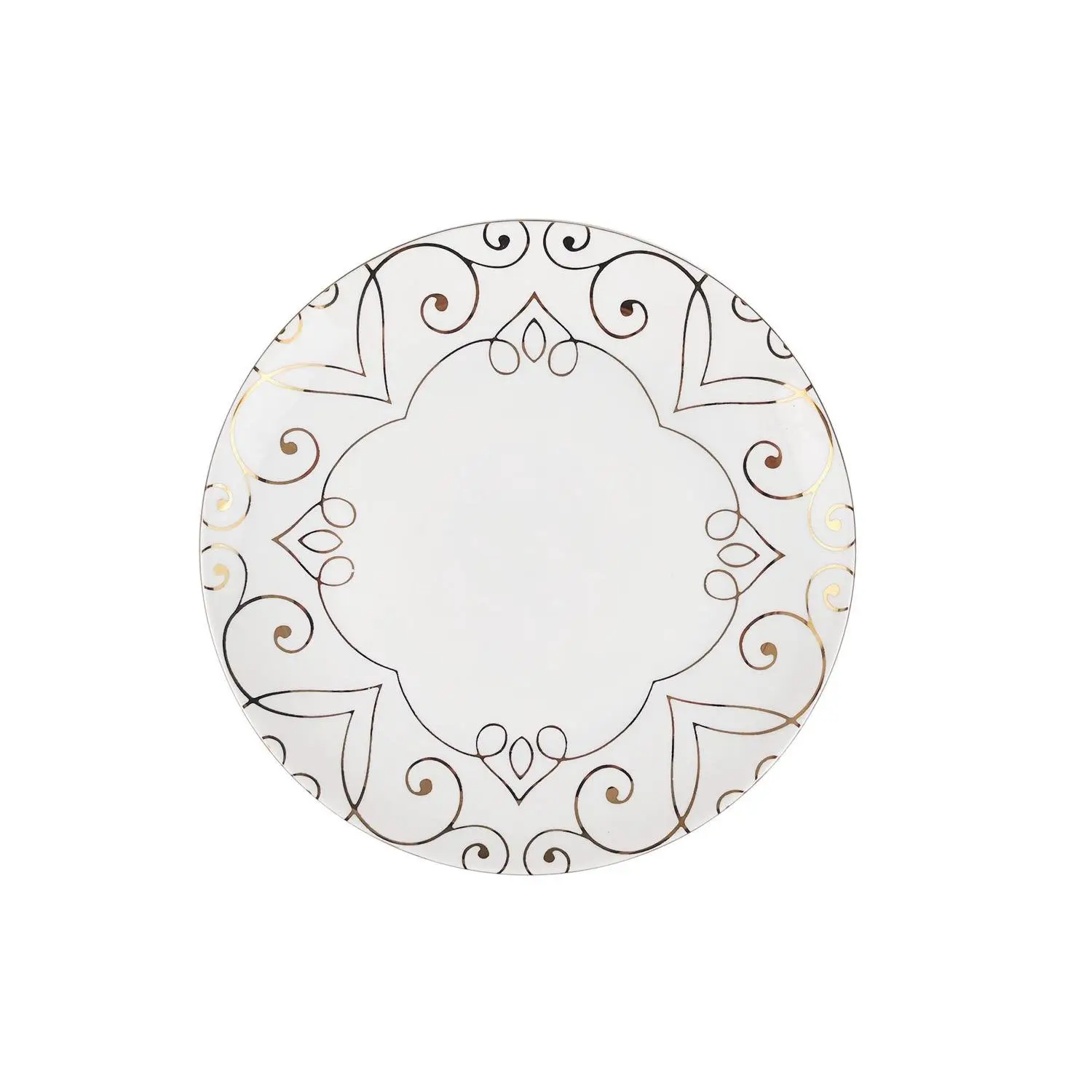 3617702030531 Assiette plate ronde motif doré 26,8 cm – CARREFOUR HOME – Image 1