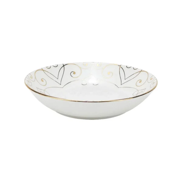Assiette Creuse Élégante à Motif Doré 20cm – Générique