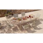 Table de jardin Palma aluminium extensible 150-250cm beige – HYBA – Image 2