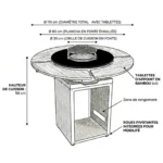 Brasero Plancha Extérieur Bergen avec table en bois, 4 roulettes et housse – HYBA – Image 3