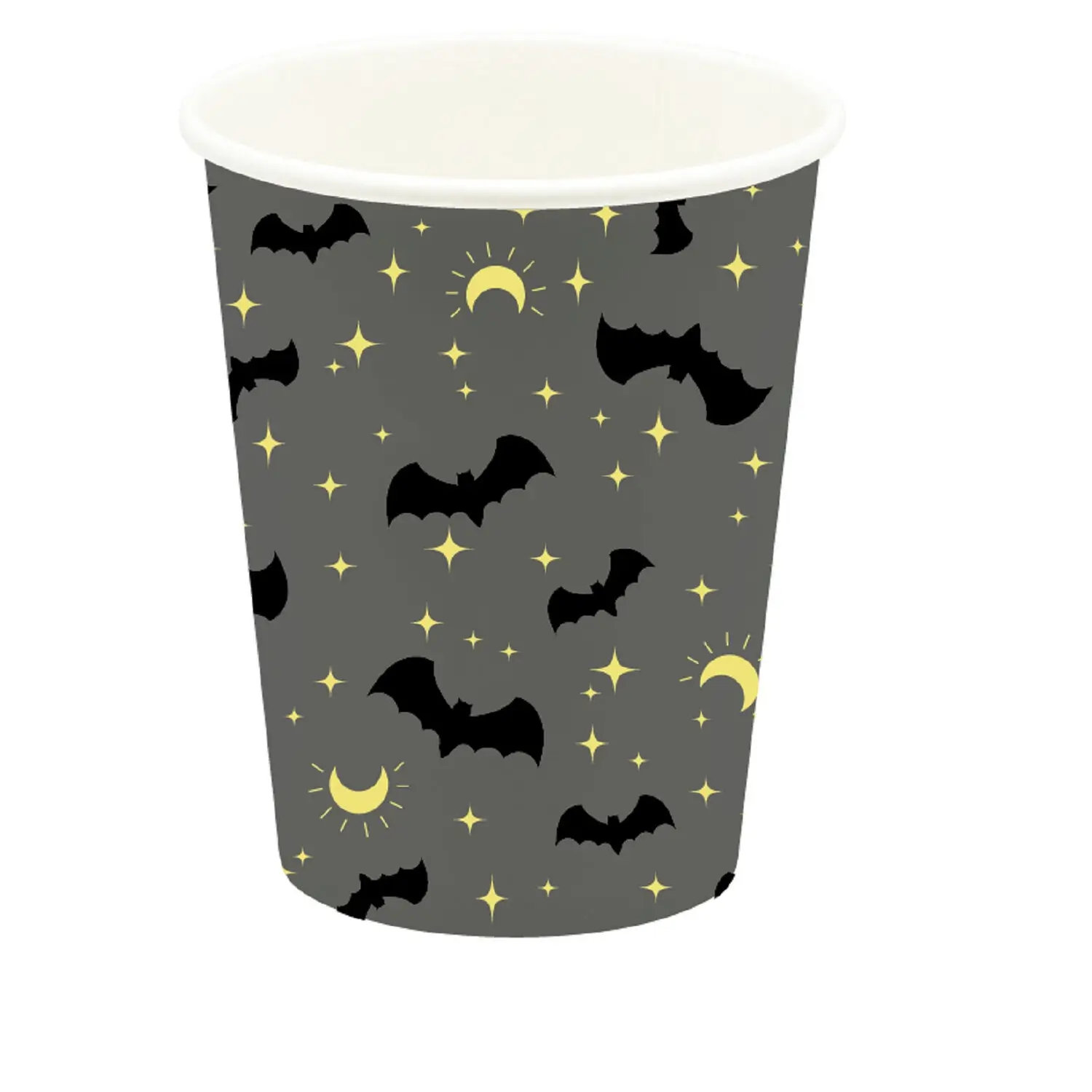 3701168983200 Gobelet en carton Bat's Night Gris 21CL (Lot de 10) – MESA BELLA – Image 1
