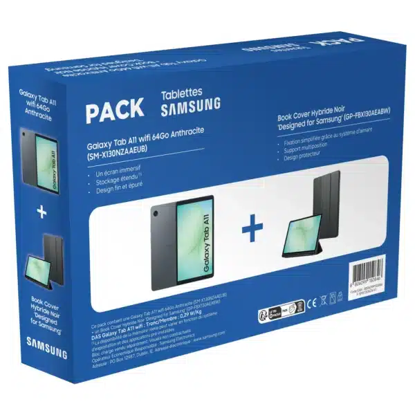 Tablette Tactile Galaxy Tab A11 64 Go et Housse Book Cover – SAMSUNG
