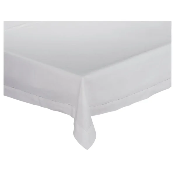 Nappe Rectangulaire Blanche 100% Coton Bio 150x250 cm - Chambray 6/8 Personnes – TEX