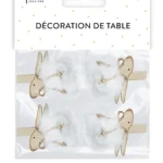 Pinces Décoratives en Bois Motif Lapin Fourrure - Lot de 4 – Générique