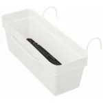 Jardinière avec Réserve d'eau 49x30cm Blanc et Support Balcon – DEROMA