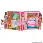 Maison de Poupée Barbie Maison de Vacances Pliable avec Poupée et Accessoires – MATTEL