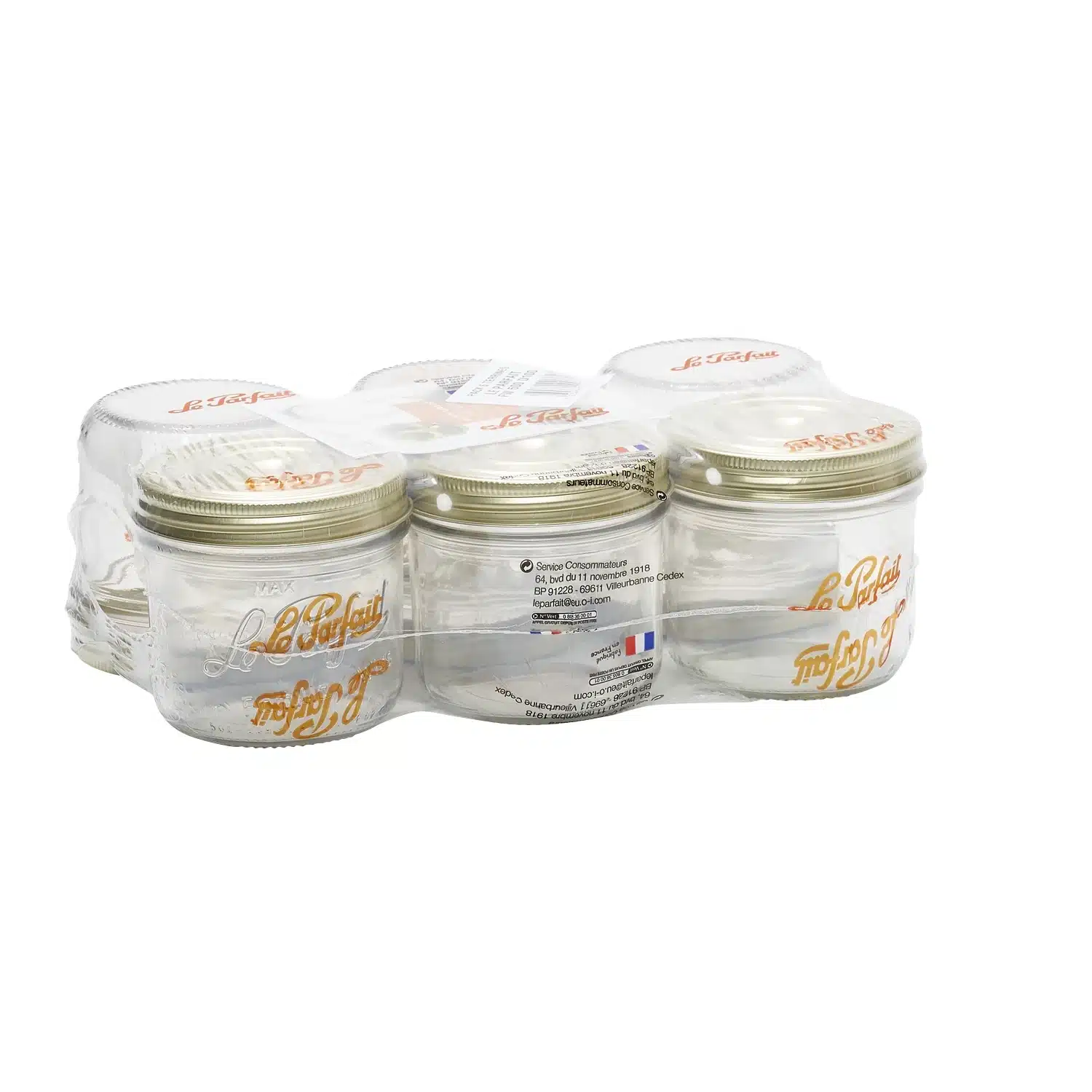 3039660006616 Lot de 6 Terrines Familia Wiss en verre D100 mm, 500g – LE PARFAIT – Image 1