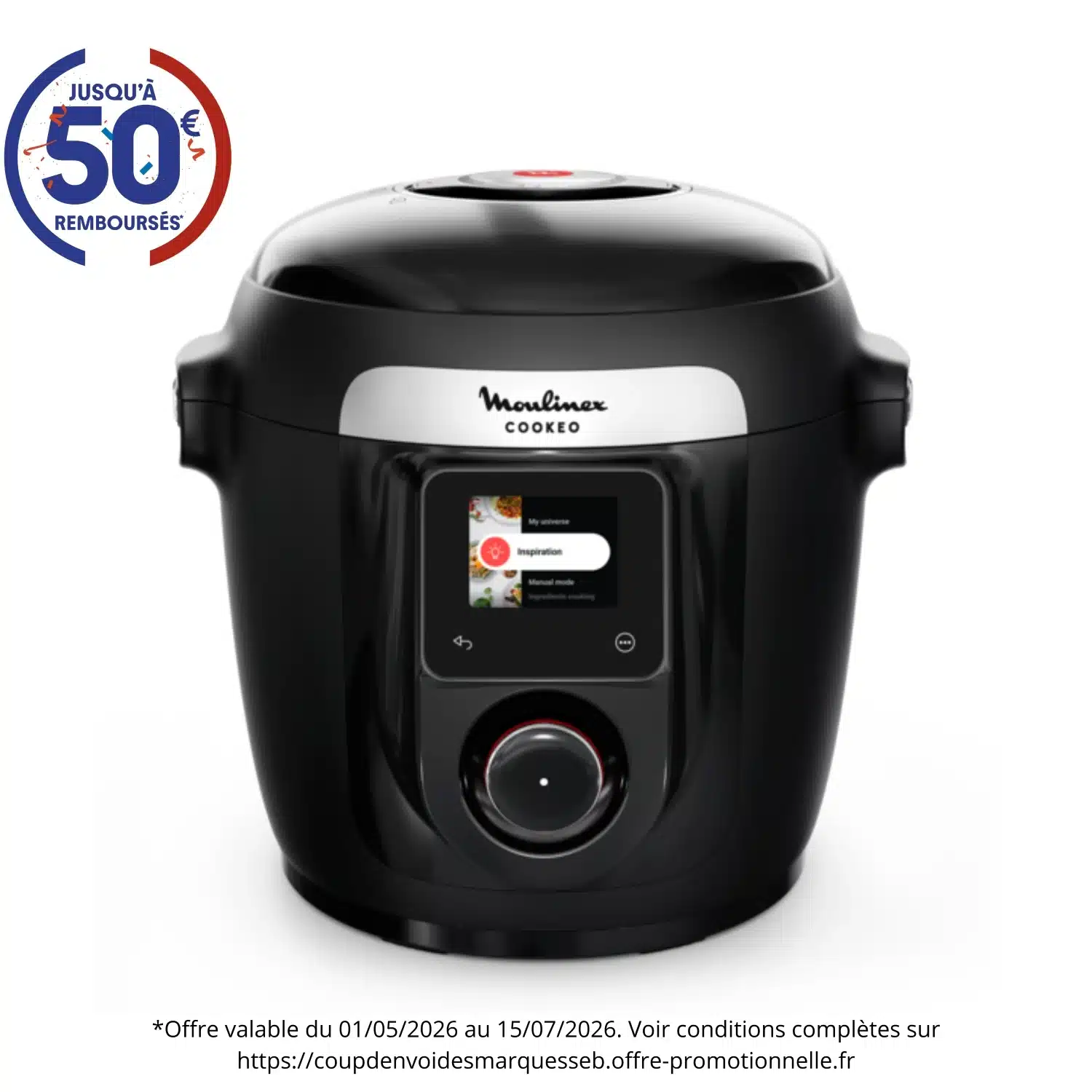 3045387292942 Multicuiseur Cookeo WiFi CE952810 9-en-1 6 L 1600 W Noir - MOULINEX – Image 1