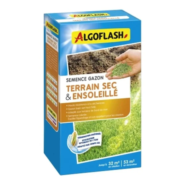 Sémence de Gazon Spécial Terrains Secs et Ensoleillés 800g – Générique