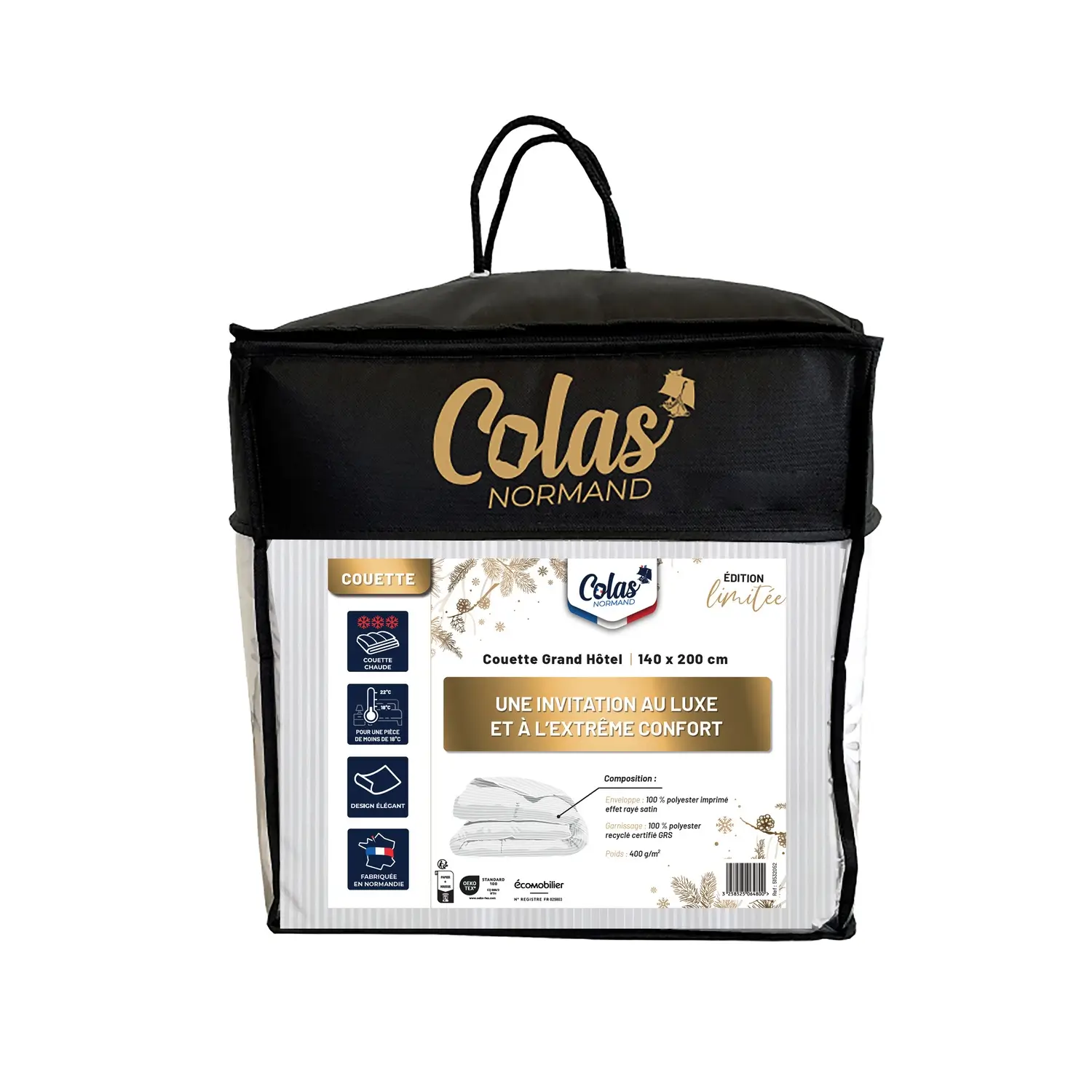 3258525064800 Couette Chaude Satin Dimensions 140x200 cm – COLAS NORMAND – Image 1