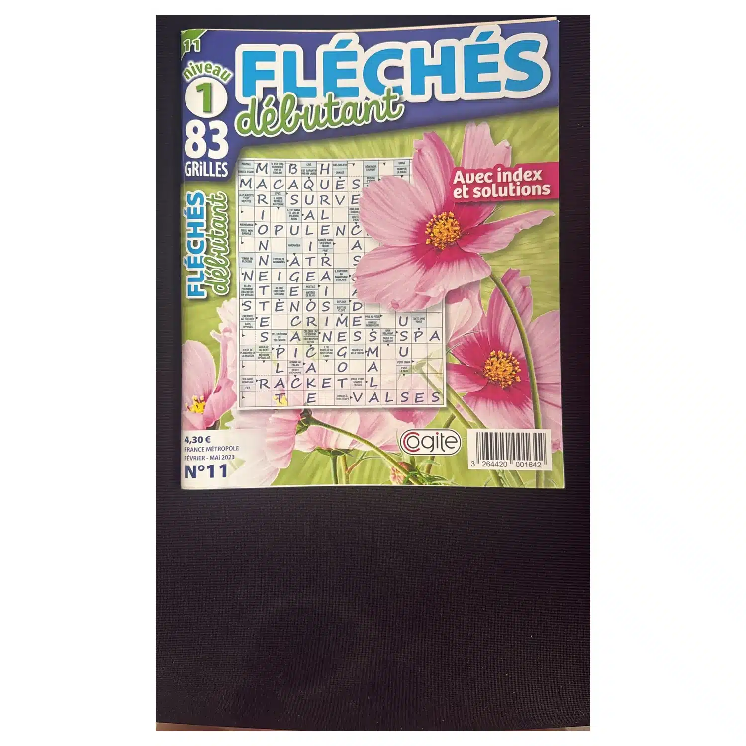 3264420001642 Magazine Mots Fléchés Débutant N°11 - 83 grilles niveau 1/4 - Cogite – Image 1