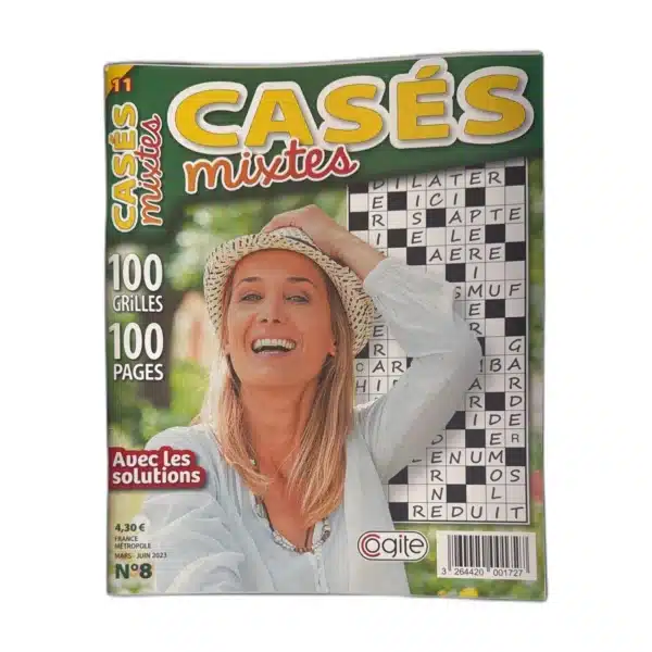 Magazine Casés Mixtes N°8 - 100 grilles 100 pages avec solutions - Cogite