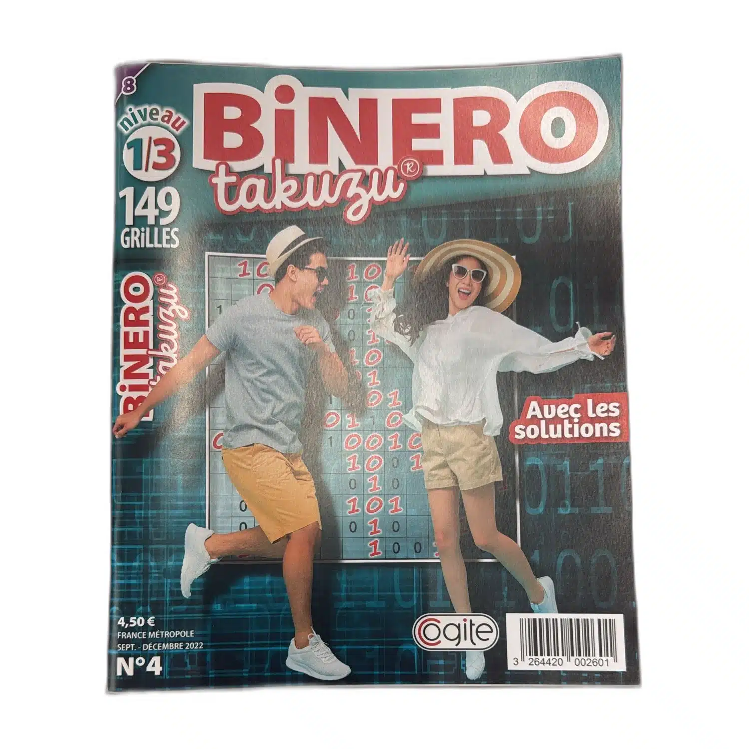 3264420002601 Magazine Binero Takuzu N°4 - 149 grilles niveau 1 à 3 - Cogite – Image 1