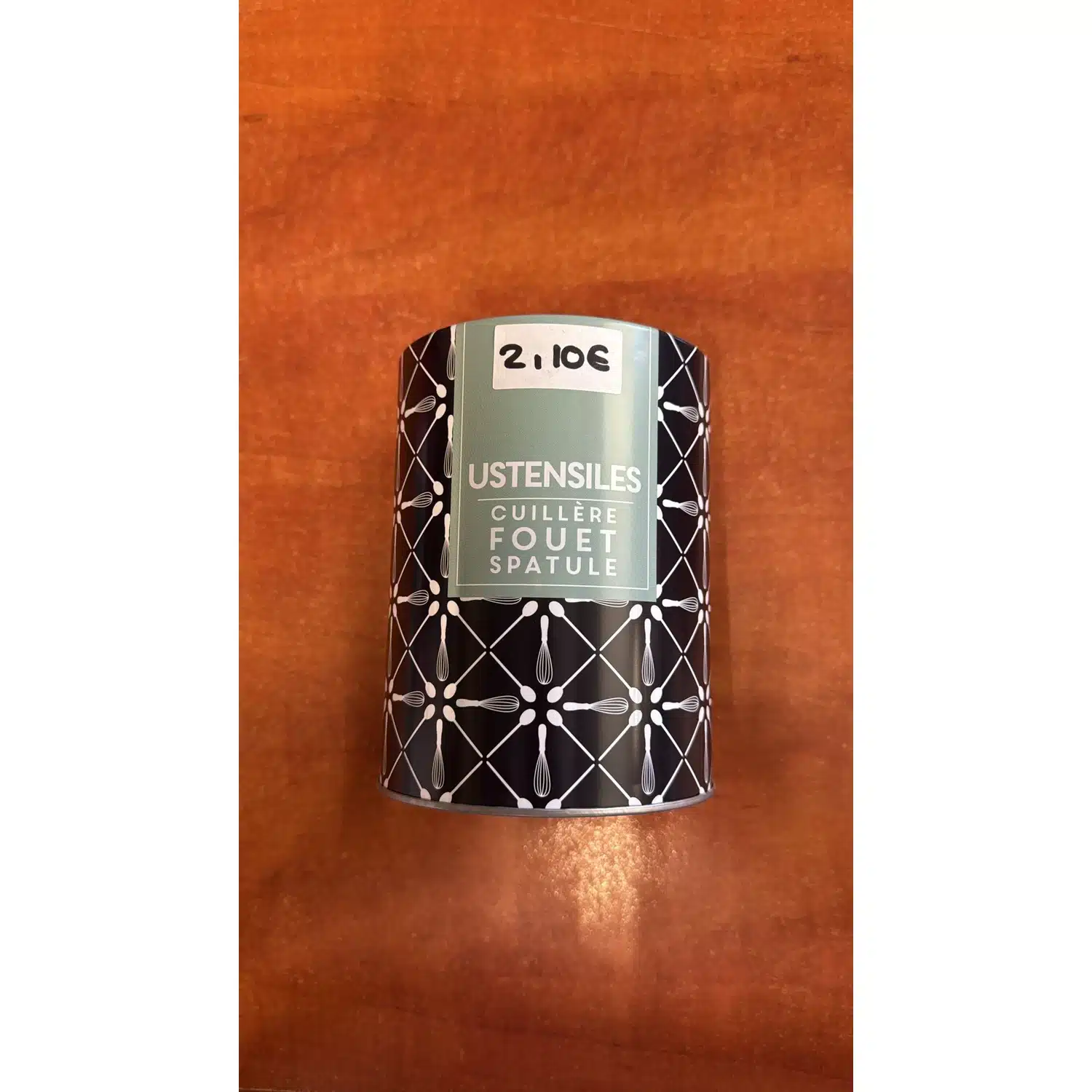 3367305293498-r1 Porte-ustensiles de cuisine en métal noir à motif - Carrefour – Image 1