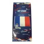 Set Stade supporter France - drapeau 90x60 cm, stick maquillage et bracelets
