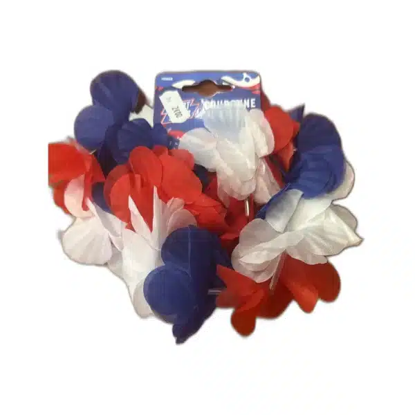 Couronne de fleurs tricolore - Accessoire de supporter France