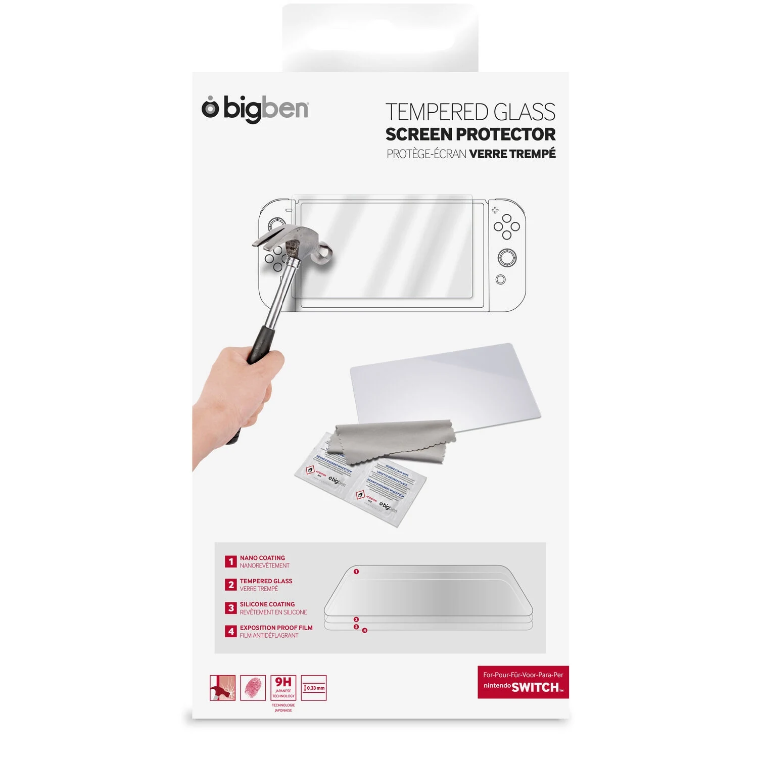 3499550354850-c Verre trempe de protection ecran - Nintendo Switch - BIGBEN – Image 1