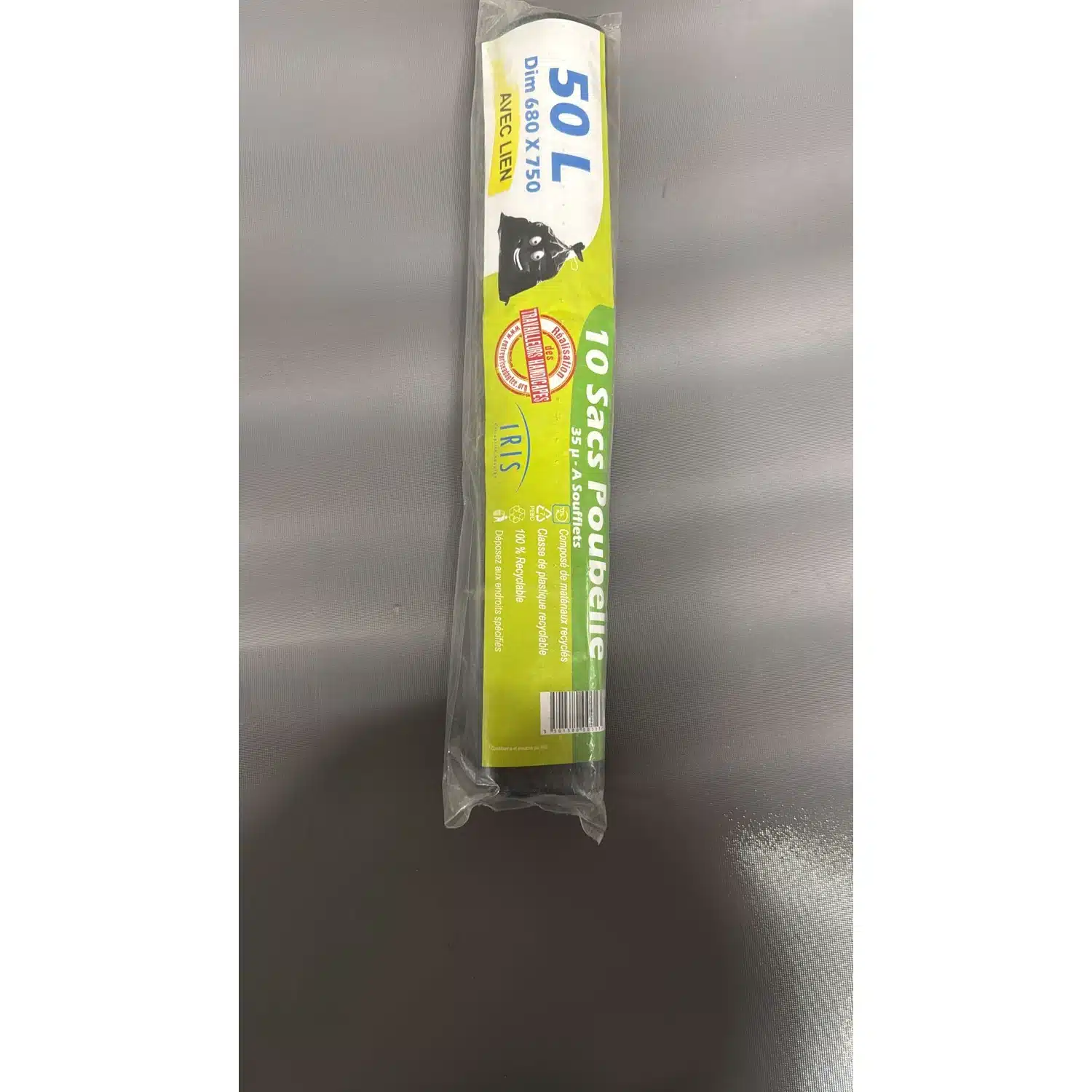 3501380000132-r1 Lot de 10 sacs poubelle 50 L a soufflets - Carrefour – Image 1